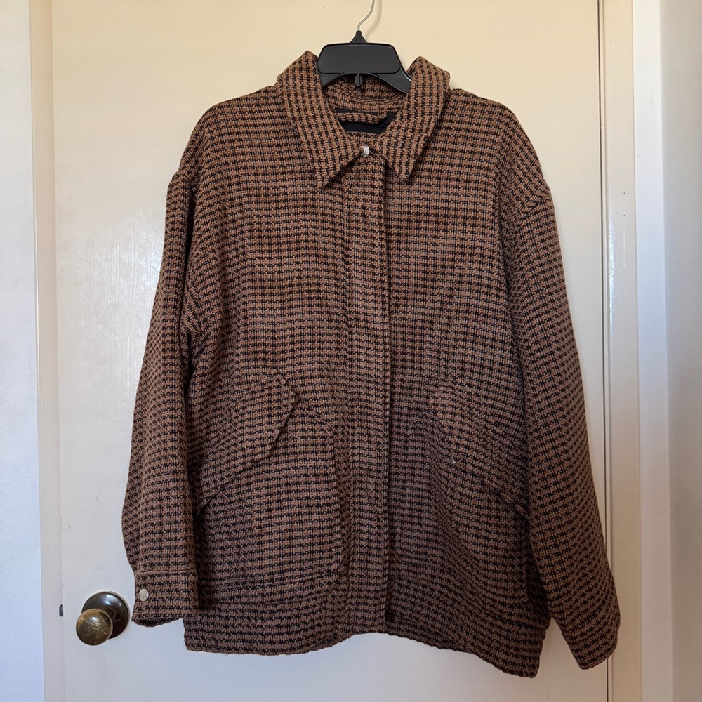 Universal Thread Womens Houndstooth Jacket in brown size L NWT - Picture 2 of 6